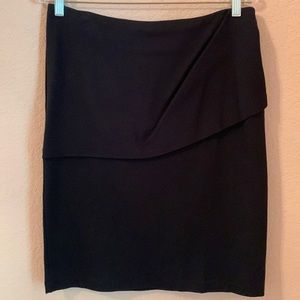 CAbi Overlay Black Pencil Skirt (Item 3099).  Draped overlay on the front.